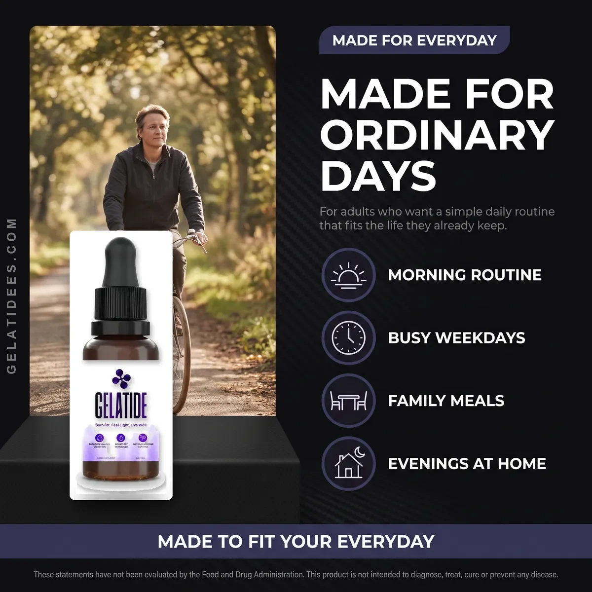 Who Gelatide Capsules is for: adults who want a simple daily weight-management routine for mornings, busy weekdays, family meals and evenings at home